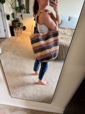 Haute Hippie XL Raffia Hobo Tote Bag